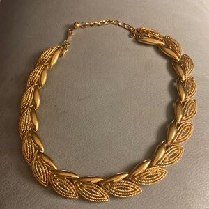 Vintage gold leaf necklace